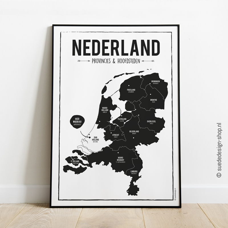 Schoolposter | Nederland Provincies & hoofdsteden