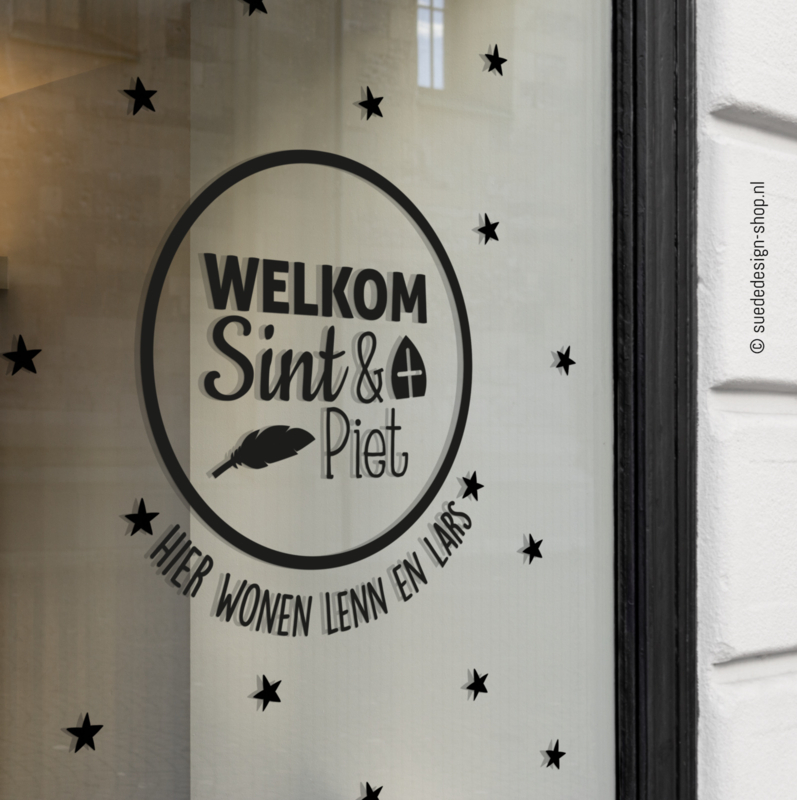 Raamsticker | Welkom Sint & Piet  hier wonen: