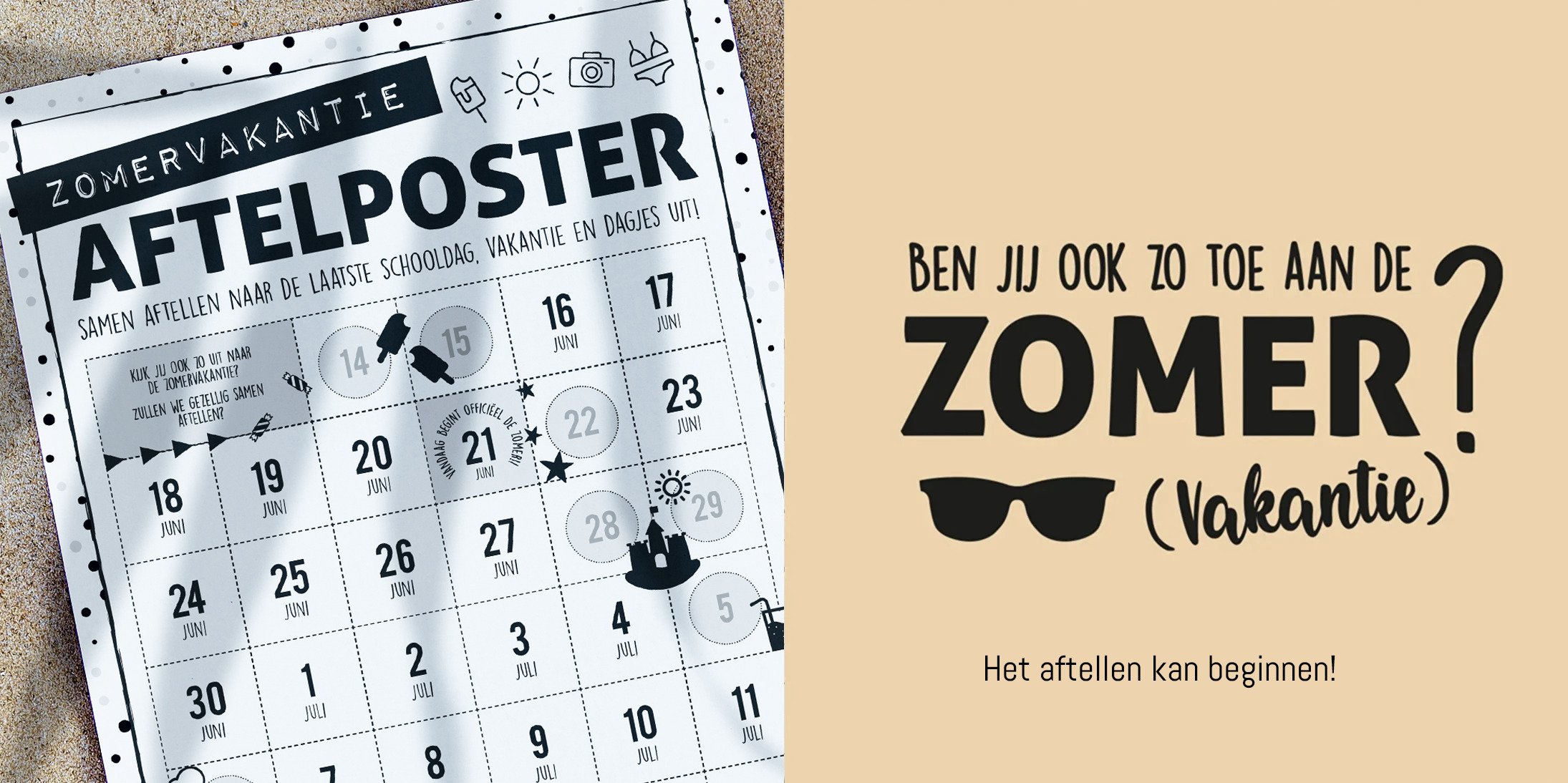 Aftellen naar de zomer (vakantie)