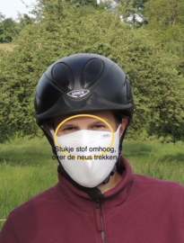 MASKER - Wit - Herbruikbaar 30 x  te wassen, Kleiner van oor tot oor en kleiner van neus tot kin