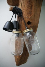hanglamp met stoer zwart strijkijzersnoer