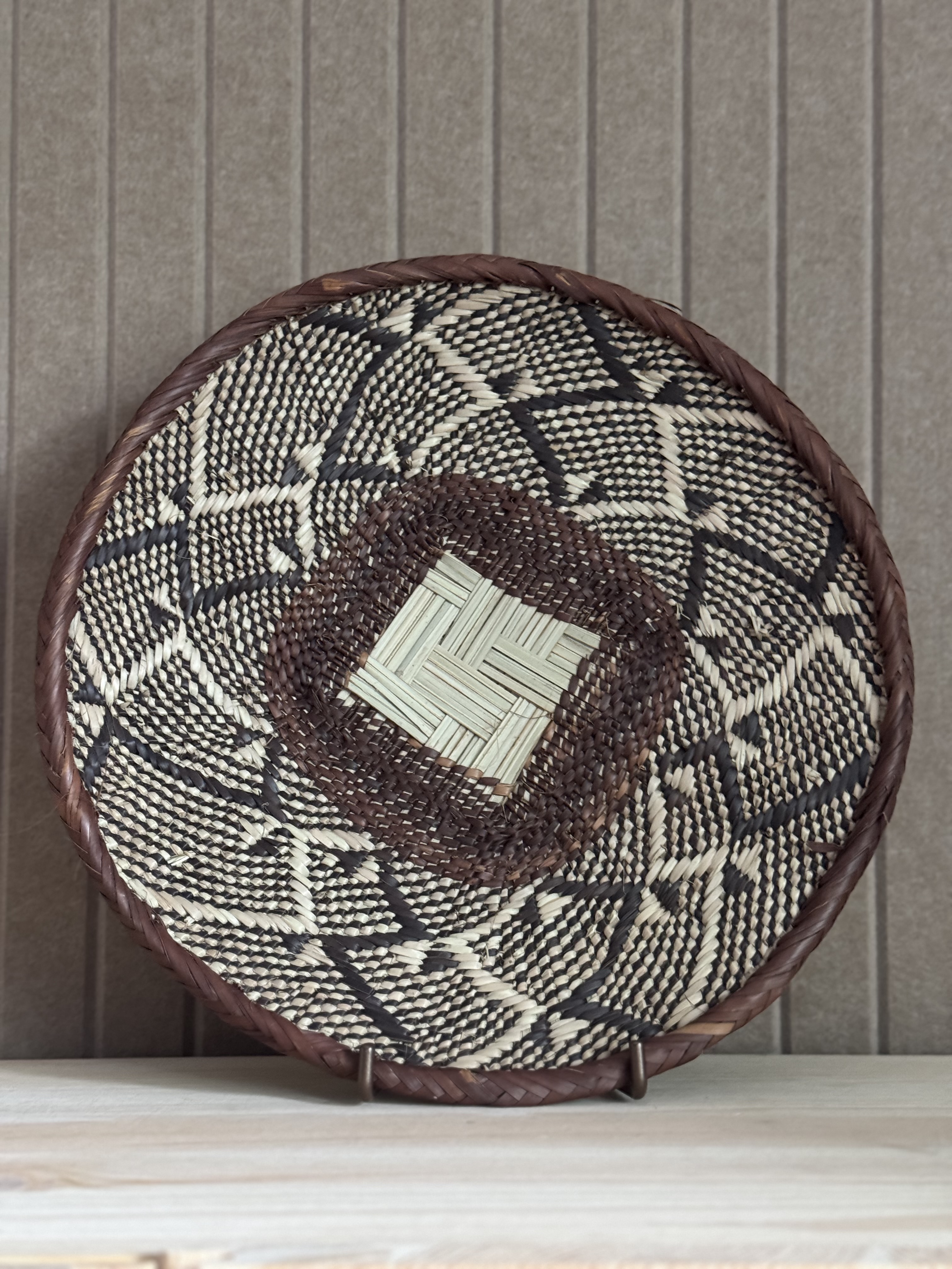 Wall Deco "leni" Cream Black Brown 30 cm diameter