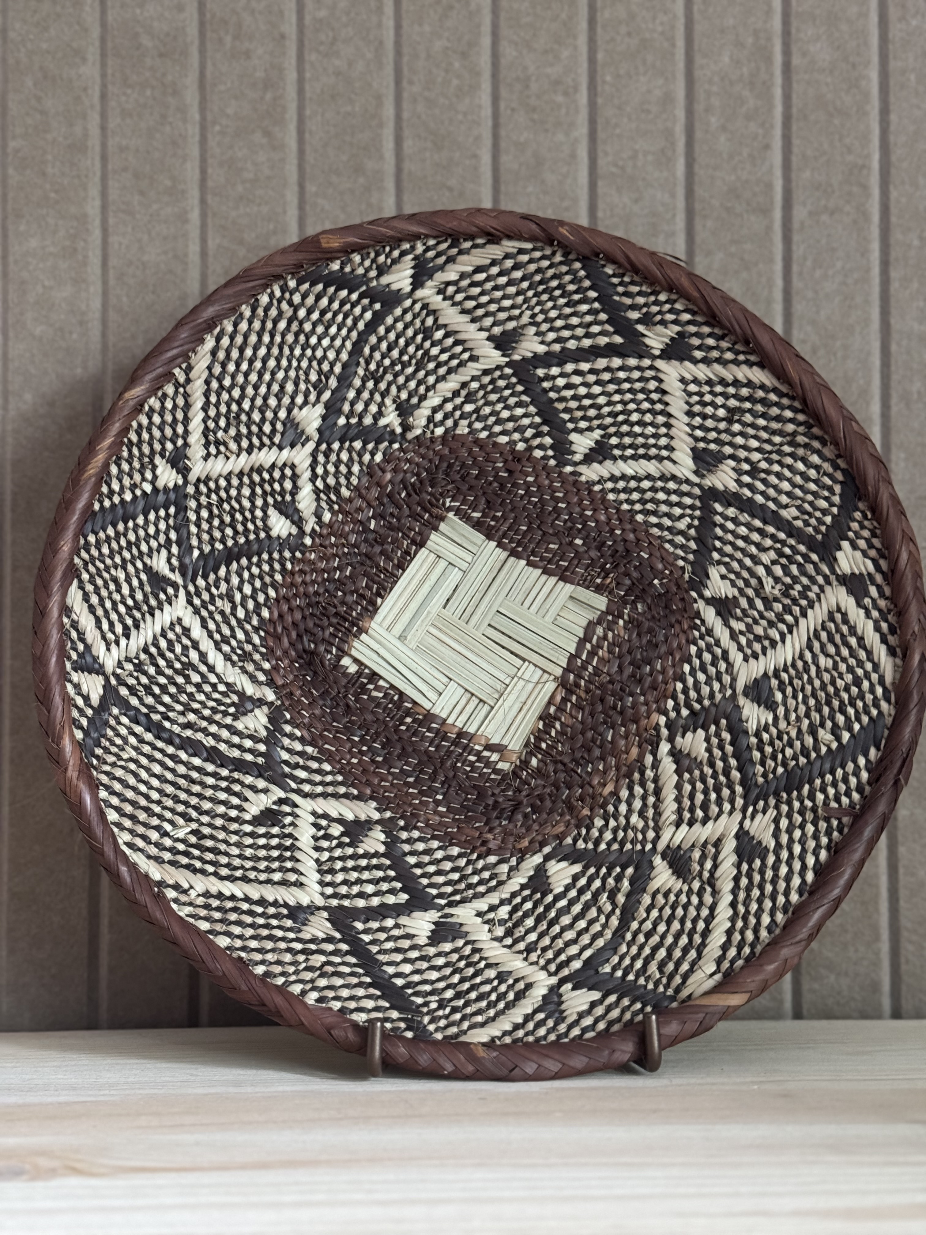 Wall Deco "leni" Cream Black Brown 30 cm diameter