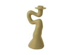 Candle Holder Organic Swirl Large Latte Brown