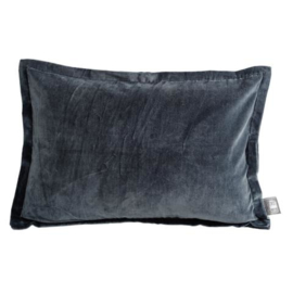 Bing dark grey velvet cushion & fill