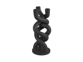 Candle Holder Twisted Black