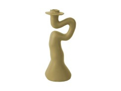 Candle Holder Organic Swirl Large Latte Brown