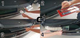 Bumperbeschermer Audi A4 V (B9) Kombi(5) (2019-)  4  TRAPEZ -  Zilver (Silver Satin) of Zwart (Black Satin)