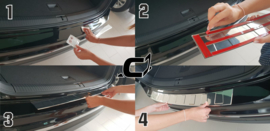 Bumperbeschermer  VW Golf VIII Hatchback(5) (2019-heden)  4  TRAPEZ -  Zilver (Silver Satin) of Zwart (Black Satin)
