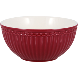 Greengate Cereal bowl Alice claret red