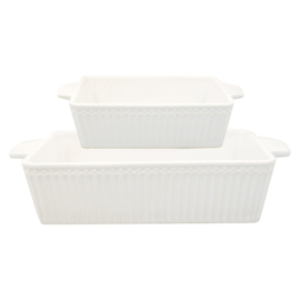 Greengate Oven Dishes Alice white rectangular  17 cm x 27,2 cm x 5 cm