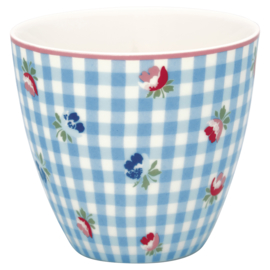 Greengate Latte cup/beker Viola check pale blue.