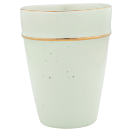 Greengate Cup pale green with gold rim