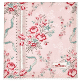 Greengate Napkin with lace Betty pale pink 40x40cm