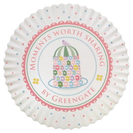 Greengate coaster round Tenna white 20cm