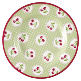 Greengate gebaksbord Cherry berry p. green