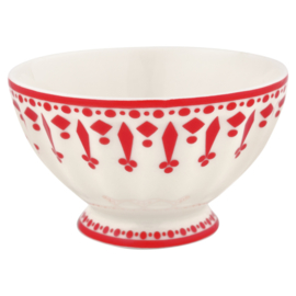 Greengate French bowl medium Fleur red