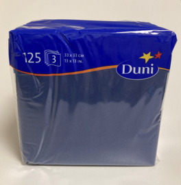 Duni servetten blauw 33x33cm