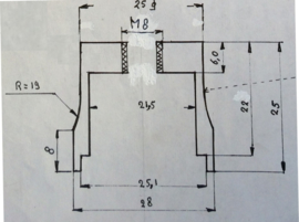 Eindkap mat messing