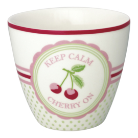 Greengate Latte cup/beker Cherry Mega white