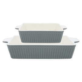 Greengate Oven Dishes Alice stone grey rectangular  17 cm x 27,2 cm x 5 cm