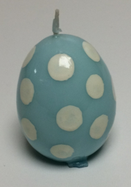 Greengate ei kaars pale blue stippen small