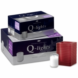 Q-Lights® Square ribbed glass bordeaux rood