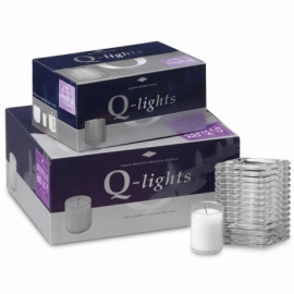 Q-Lights® Square ribbed glass helder