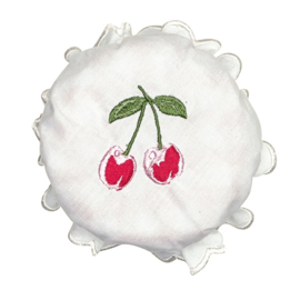 Greengate Jam lid cover Sherry berry white