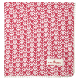 Greengate Napkin with lace Nancy red 40x40cm