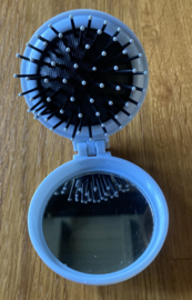 Greengate Pocket mirror round/w brush Belle pale blue
