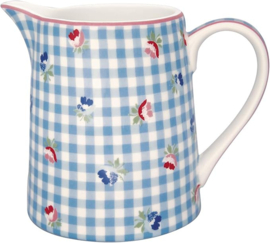 Greengate Jug Viola check pale blue 0,5 Ltr