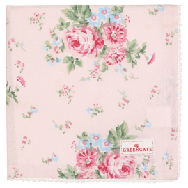 Greengate Napkin with lace Marley pale pink 40x40cm