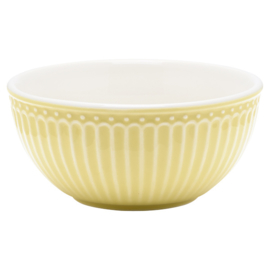 Greengate Cereal bowl Alice pale yellow.