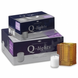 Q-Lights® Square ribbed glass amber