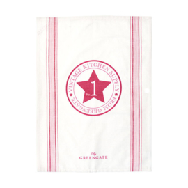 Greengate Theedoek / tea towel No1 raspberry