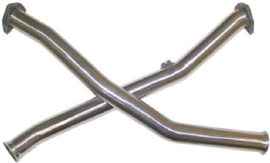 CROSS PIPE SET WITHOUT CATALYTIC CONVERTER, STAINLESS STEEL, "GILLET"