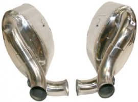EXHAUST SET, SPORT, REAR, 60 MM INSIDE/OUTSIDE TUBING, STAINLESS STEEL, POLISHED