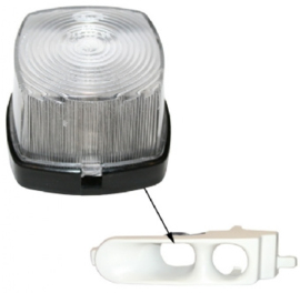 PARKING LIGHT, WHITE WITH BLACK SOCKET