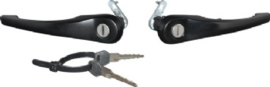 DOOR HANDLE SET WITH LOCK CYLINDER AND KEYS, BLACK, LEFT/RIGHT