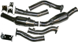 CATALYTIC CONVERTER SET, SPORT, 100 CELLS FOR BISCHOFF AND GILLET EXHAUST SYSTEM. STAINLESS STEEL, POLISHED