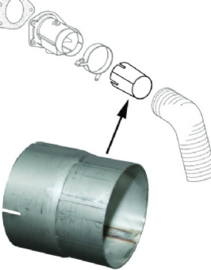 Connectie stuk, heatcontrolbox, Roestvrijstaal, ssi