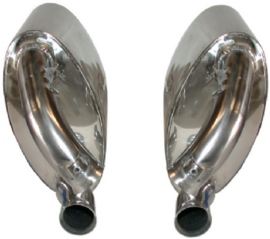 EXHAUST SET, SPORT, REAR, 60 MM INSIDE/OUTSIDE TUBING, STAINLESS STEEL, POLISHED. WITH TÜV/EEC APPROVAL