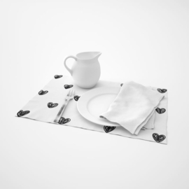 placemat | hartjes zwart