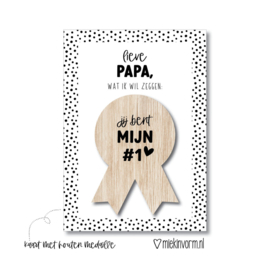 Kaart + medaille button | papa