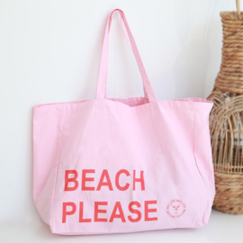 Canvas tas | beach please pink