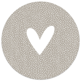 Tuincirkel | Beige hart met dots