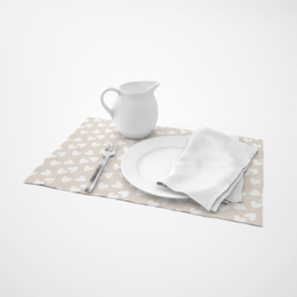 placemat | hartjes beige