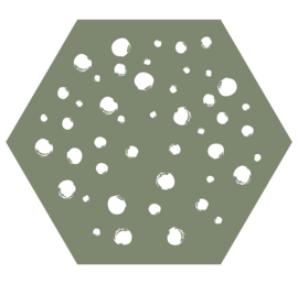 Muurhexagon | dots olijfgroen