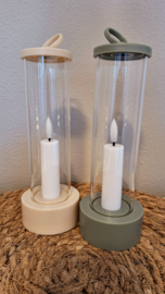 Led lantaarn | Kaars zand of olijfgroen